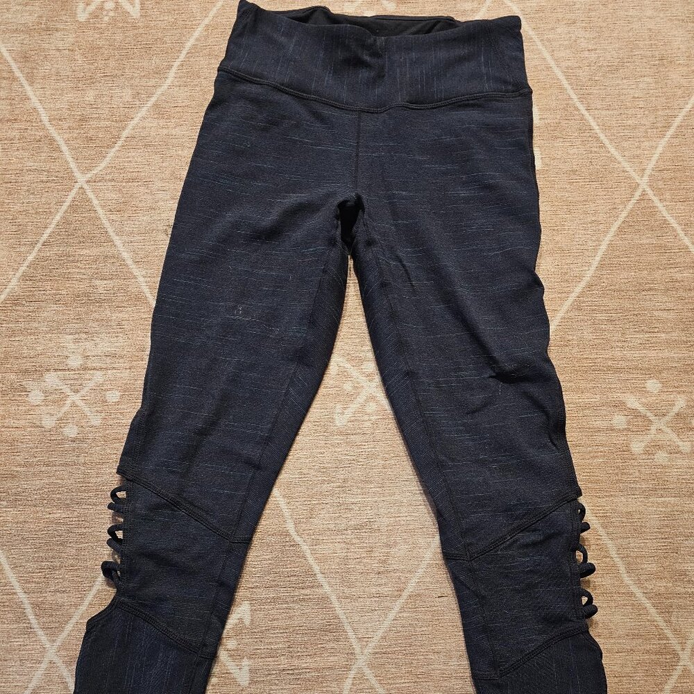 Prana capri leggings with calf cut-out